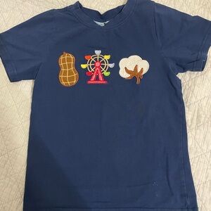 Kids Navy Blue T-Shirt with appliqué of peanut cotton and Ferris wheel size 6